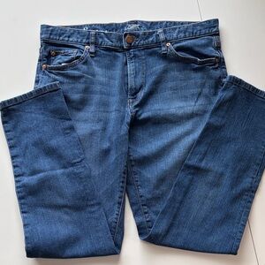 LOFT Women's Boyfriend Jeans in Dark Blue Denim